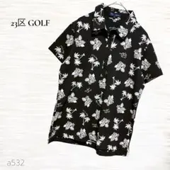 美品✨23区GOLF 花柄 モノトーン ポロシャツ パール 黒白 - メルカリ