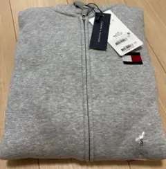 【新品】トミーフィルヒィガー グレー フルジップパーカー裏起毛S男女兼用