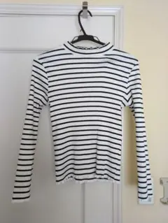 美品　ディスコート　ストライプリブカットソー　L ローリーズファーム