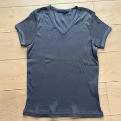 【美品】ラルフローレンスポーツ　綿100% Vネックシャツ　リブ　L グレーのサムネイル