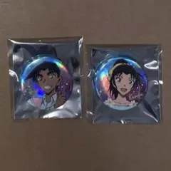 名探偵コナン　ホログラム缶バッジ　ブラウスタイル　平次/和葉