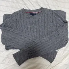 TOMMY HILFIGER グレー　ラメ　ケーブルニット M