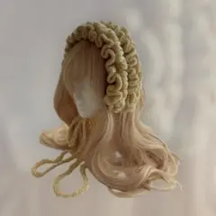 フリル付きヘッドドレス バブーシュカ ダブル アイボリー