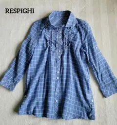 RESPIGHI 透け感 フリル 七分袖トップス M