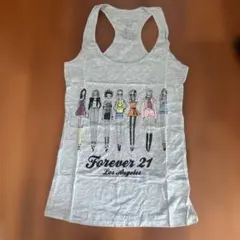 Forever 21 イラストプリント タンクトップ グレーのサムネイル