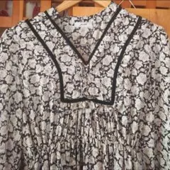 ロキエ 花柄 ブラック ワンピース