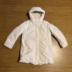 送料無料無印良品ホワイト フード付き ダウンジャケット Lサイズ