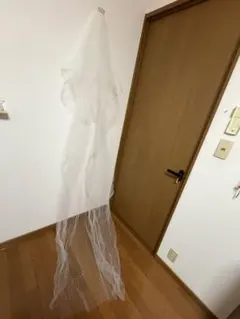 ロングウェディングベール ホワイト レース装飾