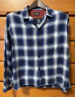 DRY BONES シャツ オンブレチェックシャツ 青白