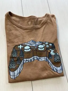 ブラウン ゲームコントローラー Tシャツ 長袖
