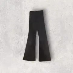 ZARA　リブフレアパンツ　ブラック　Sサイズ
