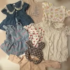 70サイズ Cottoli3点など半袖ロンパース 7点まとめ 女の子