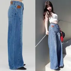senee stitch line wide denim インディゴブルー M - メルカリ