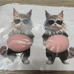 おなかぷくぷくシール 3Dシール お腹ぷにぷにシール 猫 ねこ ネコ 2匹