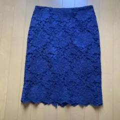 【美品】NB レースタイトスカート ネイビー M