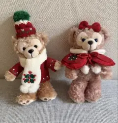 ダッフィー　シェリーメイ2010クリスマスぬいぐるみバッジ