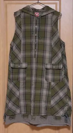 DRUG STORE'S チェック柄ノースリーブワンピース