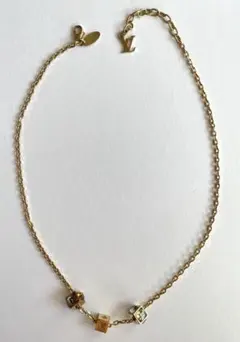 ルイヴィトン コリエ ギャンブル ネックレス LV キューブ ゴールド 正規品