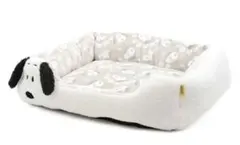 スヌーピーフェイス柄ボアソファベッド