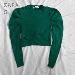 クロップド 丈 ニット セーター ZARA 完売 パフスリーブ ZARA - クロップド 丈 ニット セーター ZARA 完売 パフスリーブの通販