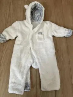 美品ホワイト フード付きロンパース 90/95cm