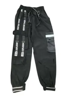 ストリート系 カーゴパンツ ブラック Mサイズ レディース
