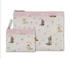 レスポ　　マキア　　猫柄ポーチセット（小・大）