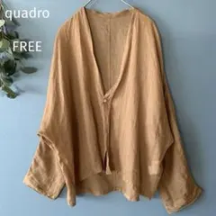 quadro 麻100％シアー長袖ブラウス リネン 透け感 ゆったり　羽織　夏のサムネイル