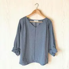 グリーンレーベルリラクシング シャツ・ブラウス プルオーバー 七分袖 ネイビー