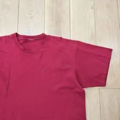 US古着Tシャツ NIKE ナイキ スウッシュ Swoosh 刺繍 ボルドー