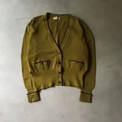 【高級】pierre cardin ニット　カーディガン　カーキ　カラー◎