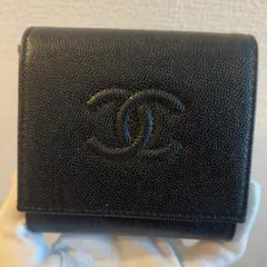 未使用 激レア CHANEL キャビアスキン コインケース ポーチ がま口