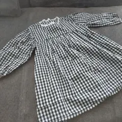 BREEZE　ブラック・ホワイトチェック ワンピース　チュニック 100cm