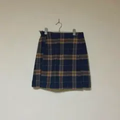 earth music＆ecologyネイビー・ベージュチェックミニスカート