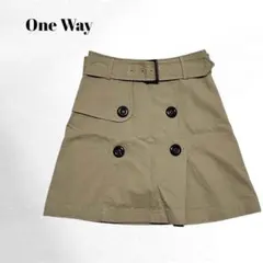 【One Way】トレンチ風ベルト付ミニスカート/デザイン/カジュアル/Mサイズのサムネイル