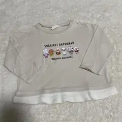 アンパンマン 長袖Tシャツ 薄手ロンＴ 90 淡いベージュ