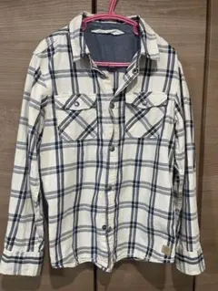 H&M チェック柄長袖シャツ130