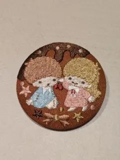 サンリオ 刺繍缶バッチ リトルツインスターズ