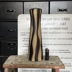 BBH 陶器 花器 水盤 フラワーベース 花瓶 置物　蚤の市 鉢 縞模様 レトロ