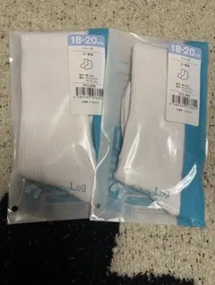 キッズ靴下 18-20cm ホワイト 2足セット