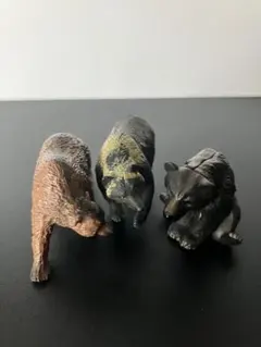 ヒグマ ツキノワグマ 3体セット まとめ売り 動物 ミニチュアのサムネイル