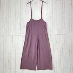 choette 綿麻素材 キャミサロペット オーバーオール L 紫 ゆったり　L