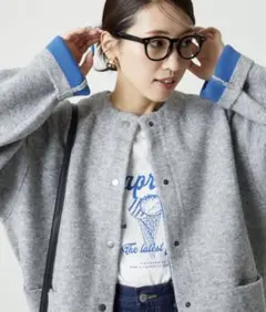 FREAK'S STORE カーディガン 限定展開　裏配色 スナップ ニット