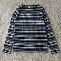 ◇未使用◇ サンカンシオン3can4on リブ編み 長袖トップス マルチカラー