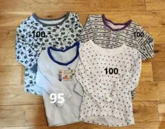 男の子　長袖肌着4枚セット　95 100