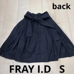 FRAY I.D フレイアイディー　黒　リボン　フレア　プリーツ　スカート　Sのサムネイル