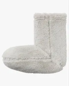 未使用　無印ボアフリースルームソックス　グレイッシュブラウン