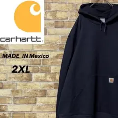 カーハート　メキシコ製　パーカー　スウェット　ビッグシルエット　ネイビー　2XL