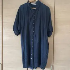 Brocante リネンシャツワンピース ネイビー　インディゴのサムネイル