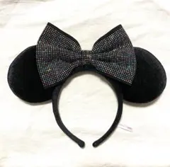 Disney ディズニー ミニー カチューシャ黒 キラキラ